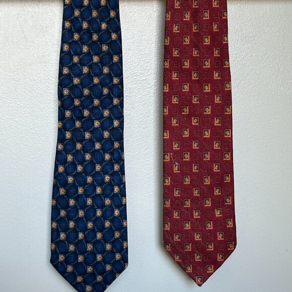2 Villa Bolgheri Classic Men's Ties, Made in Italy.  All Silk - Picture 1 of 3